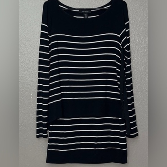 WHBM WHITE HOUSE BLACK MARKET Double Layer Long Sleeve Tunic Dress XS - Picture 3 of 14